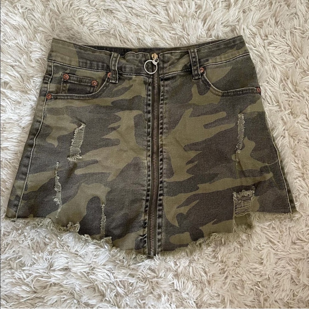 Camo Jean skirt